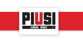 A red and black logo for piusi usa inc.