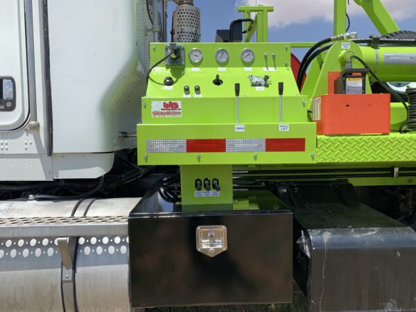 A close up of the back end of a truck