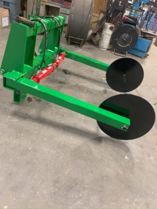 green color structure with two black wheels